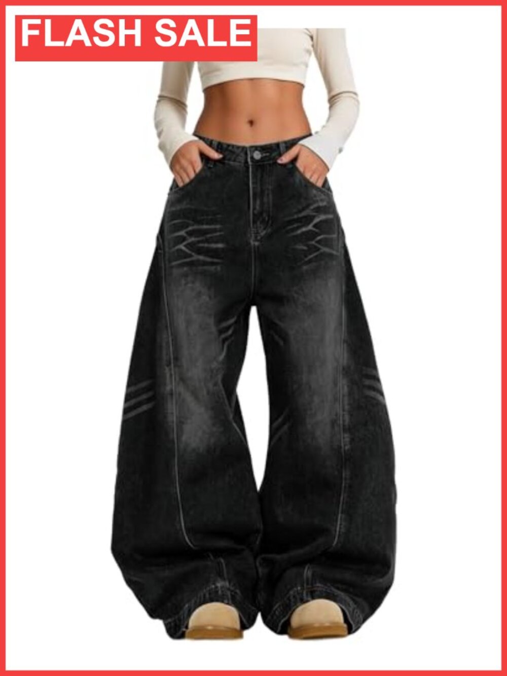 Barrel Leg Wide Leg High Waist Baggy Jeans Loose Denim Pants